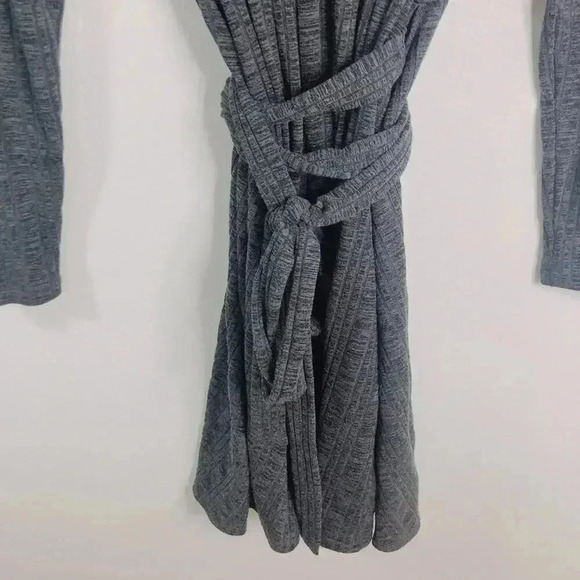Laundry by Shelli Segal Grey Heathered Ribbed Keyhole Dress Women's Size 14 - Picture 3 of 11